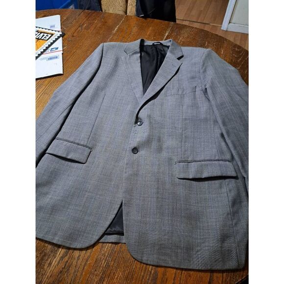 Vintage Mens 48 Drop 05-R Botany 500 Super 110 Grey Wool Suit Blazer Coat Jacket - Picture 1 of 7